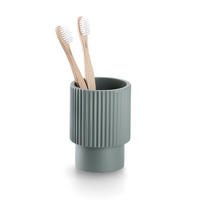 ZAHNPUTZBECHER Stripes - Salbei - Salbeigrün, Stein (8/11/8cm) - Zeller Present