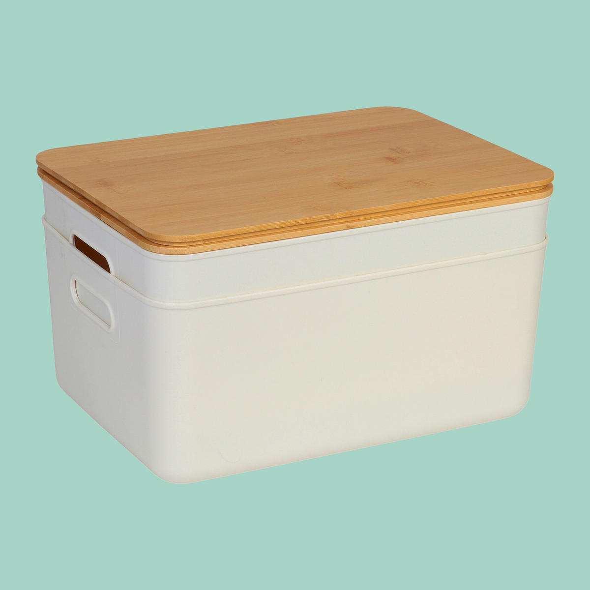 AUFBEWAHRUNGSBOX - Weiß, Holz/Kunststoff (25/36/16cm) - Relaxdays