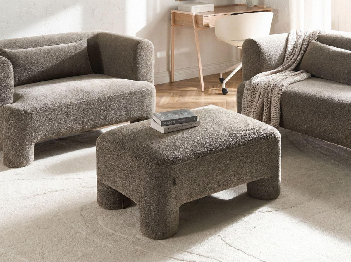 OTTOMANE Stoff Braun Hogbo - Braun, Textil (100/45/70cm) - Beliani