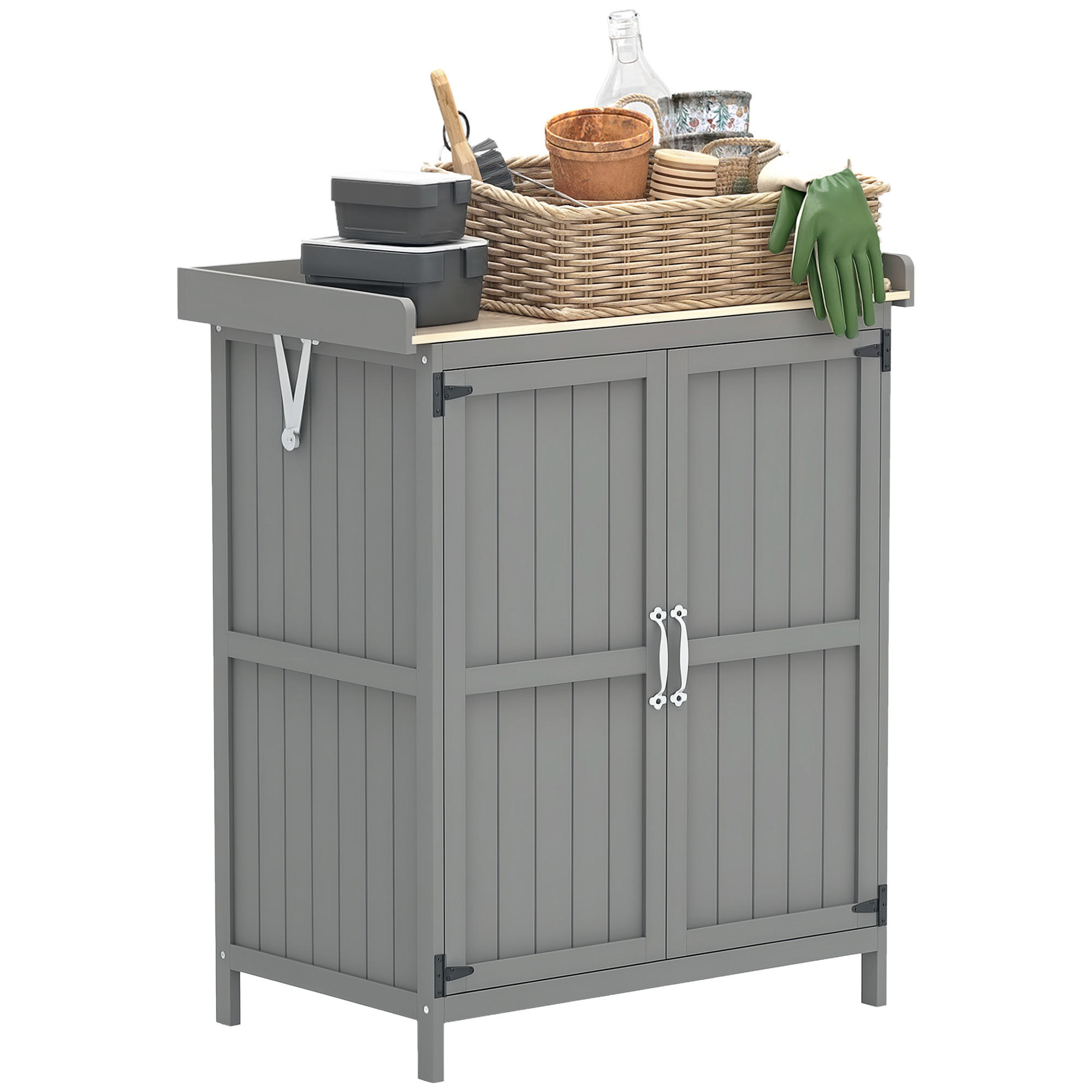 GARTENSCHRANK DE-09264 Grau - Grau, Holz (43/88/74cm) - ComfortXL