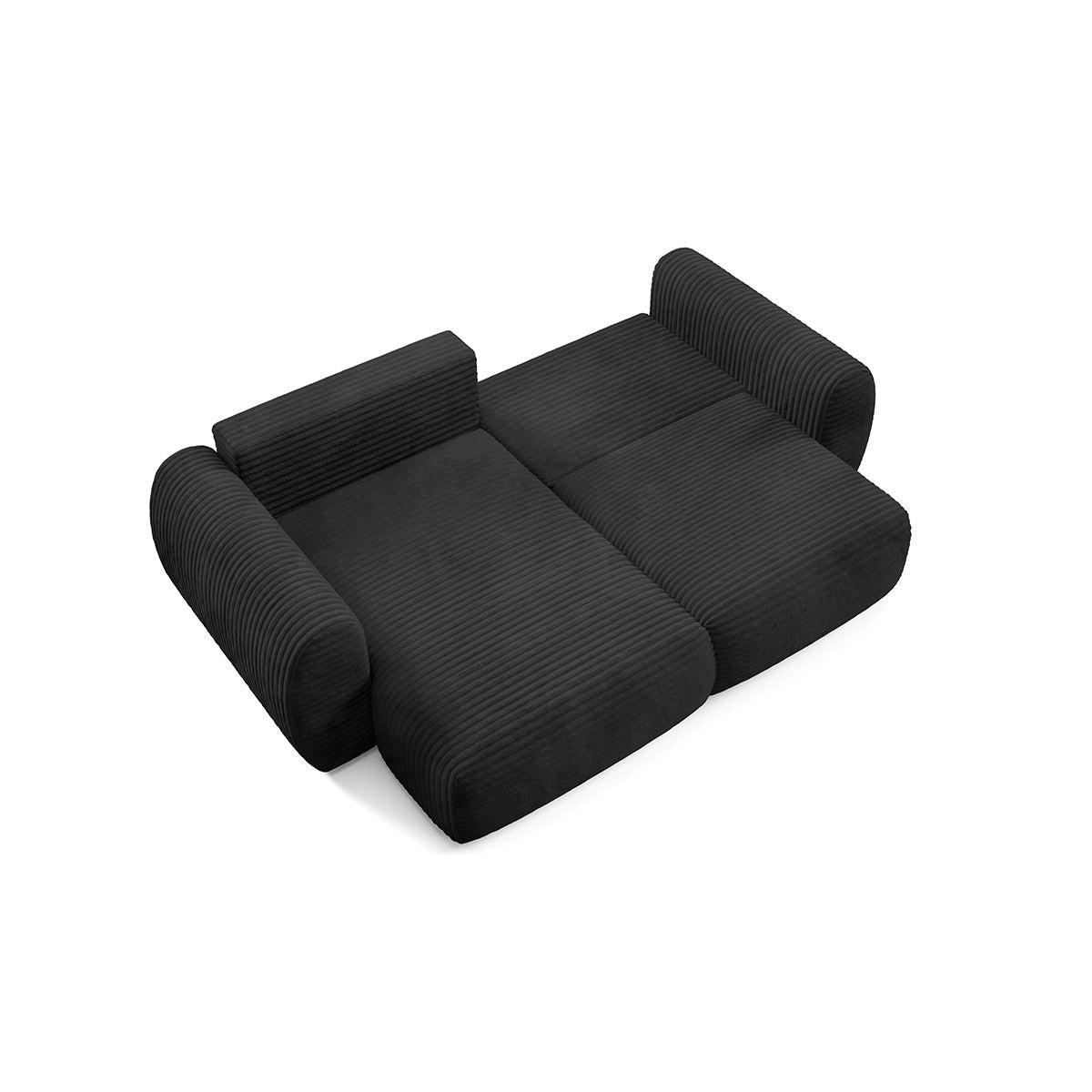 ECKSOFA Camilla 3 Sitzplätze Schwarz - Schwarz, Holz (270/165cm) - Petits-meubles