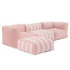 GARTENSOFA mit 4 Sitzplätzen, Puderrosa - Pink, Textil (85/65/255cm) - Oviala