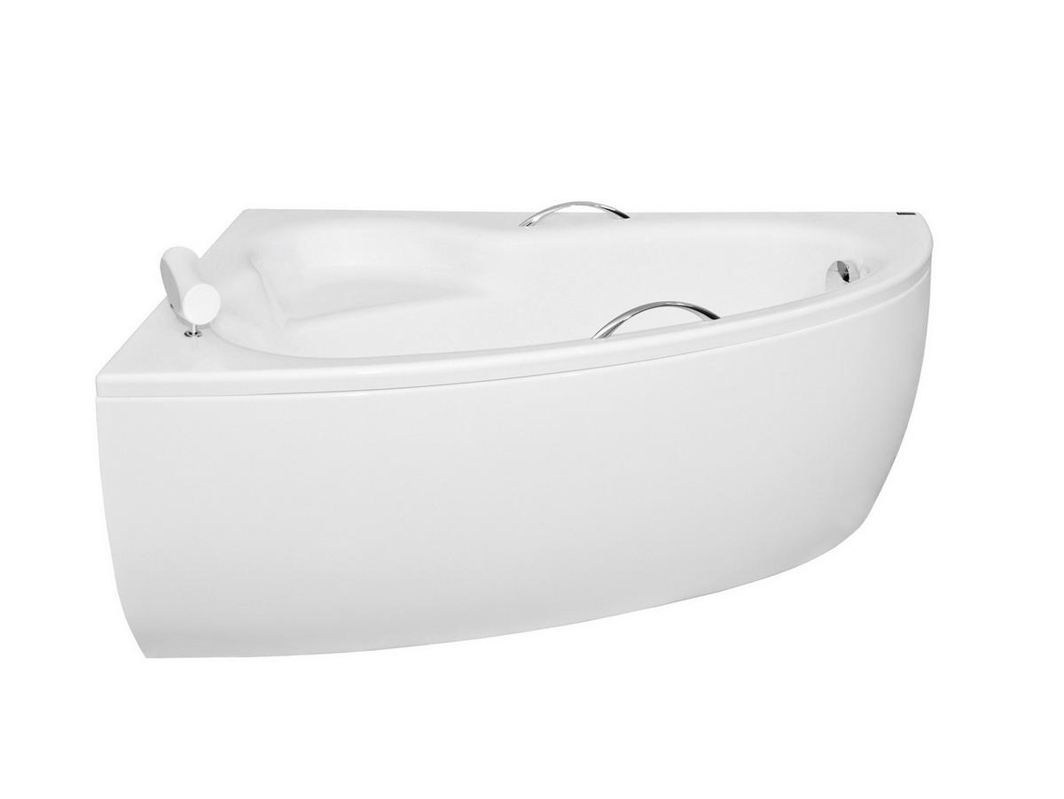 BADEWANNE Eckwanne NATALIA 150/100 Links mit Schürze Ablauf Füße - Weiß, Kunststoff (100/59.5/150cm) - bad land