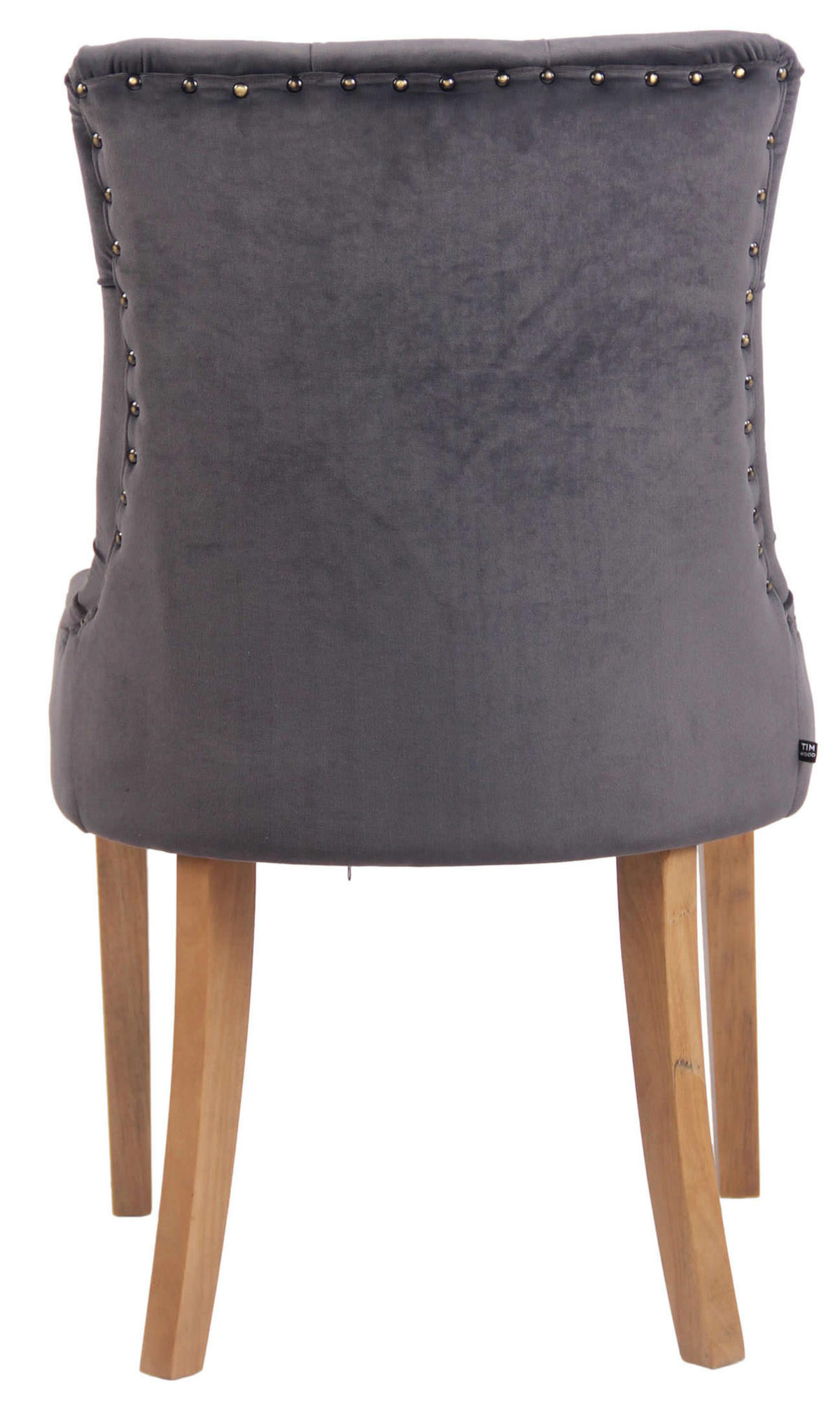 ESSZIMMERSTUHL Aboli Samt, antik-hell Dunkelgrau - Hellbraun/Dunkelgrau, Holz/Textil (55/92/58cm) - TPFLiving
