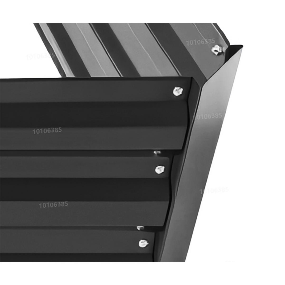 HOCHBEET - Schwarz, Metall (57/60/57cm) - Relaxdays