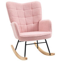 SCHAUKELSTUHL 98/71/101 cm rosa aus Polyester mit Armlehnen - Rosa, Textil (98/101/71cm) - OKWISH