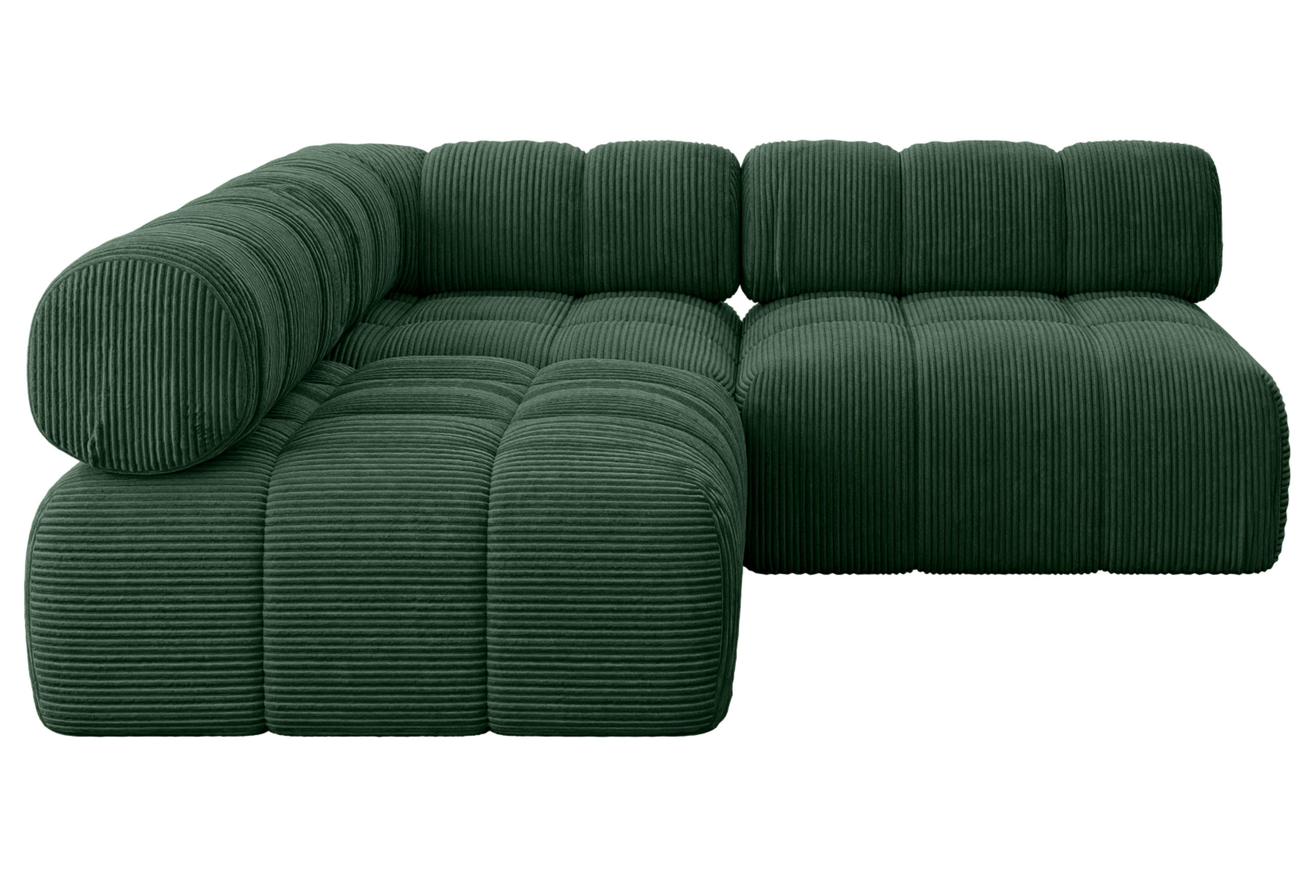 ECKSOFA modulares Sofa Samaro-L1 - 190x190x70 cm Grün Cord - Grün, Holzwerkstoff/Textil (190/190cm) - ALTDECOR