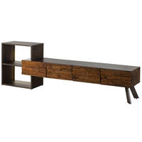 LOWBOARD Akazie / Altholz 225x40x70 braun lackiert SEVILLA #15 - Braun, Holz (225/70/40cm) - Massivmoebel24