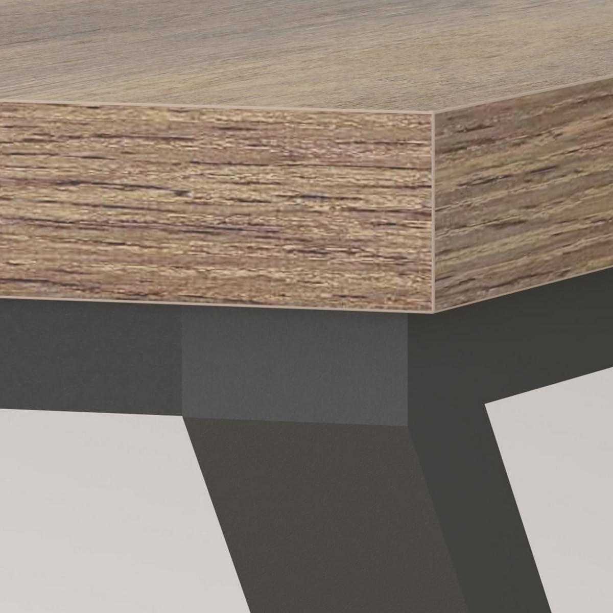 SCHREIBTISCH Holz Metall 180 x 80 x 75 cm Rustikale Eiche - Braun, Holzwerkstoff (80/177.8/75cm)