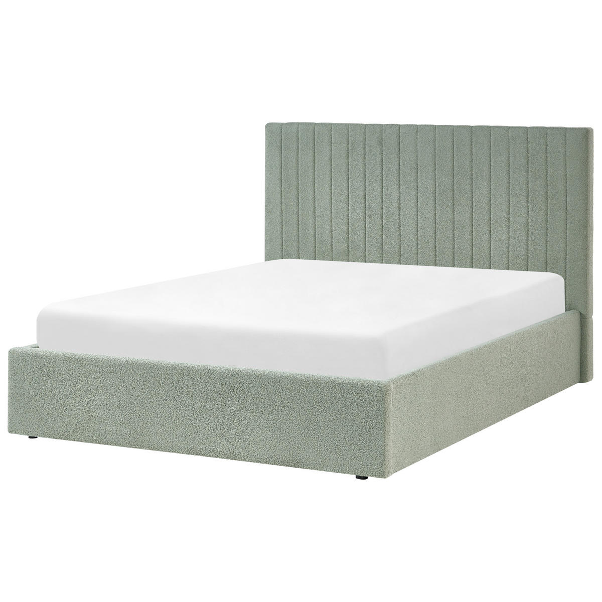 POSTELJA s prostorom za shranjevanje 140/200 bouclé zelena Vion - zelena, tekstil (140/200cm) - Beliani