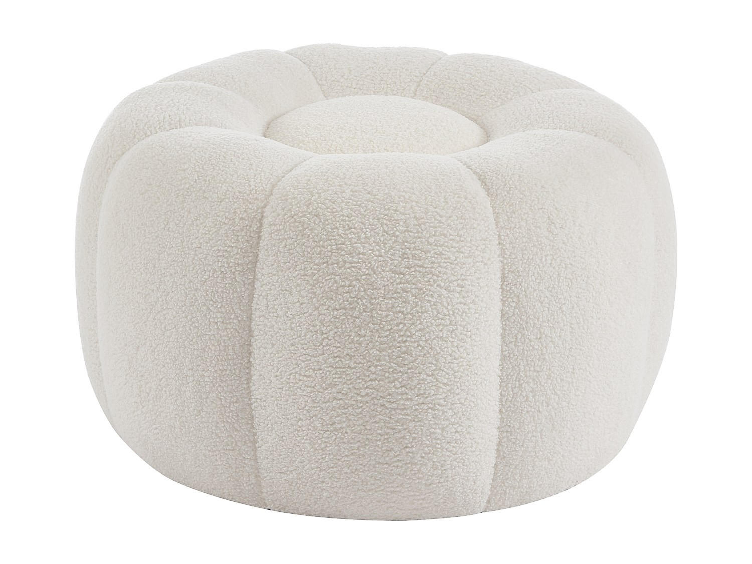 SITZHOCKER - 1 Person - Stoff - Weiß - DELPODA - Weiß, Textil (65/37/65cm) - Vente-Unique
