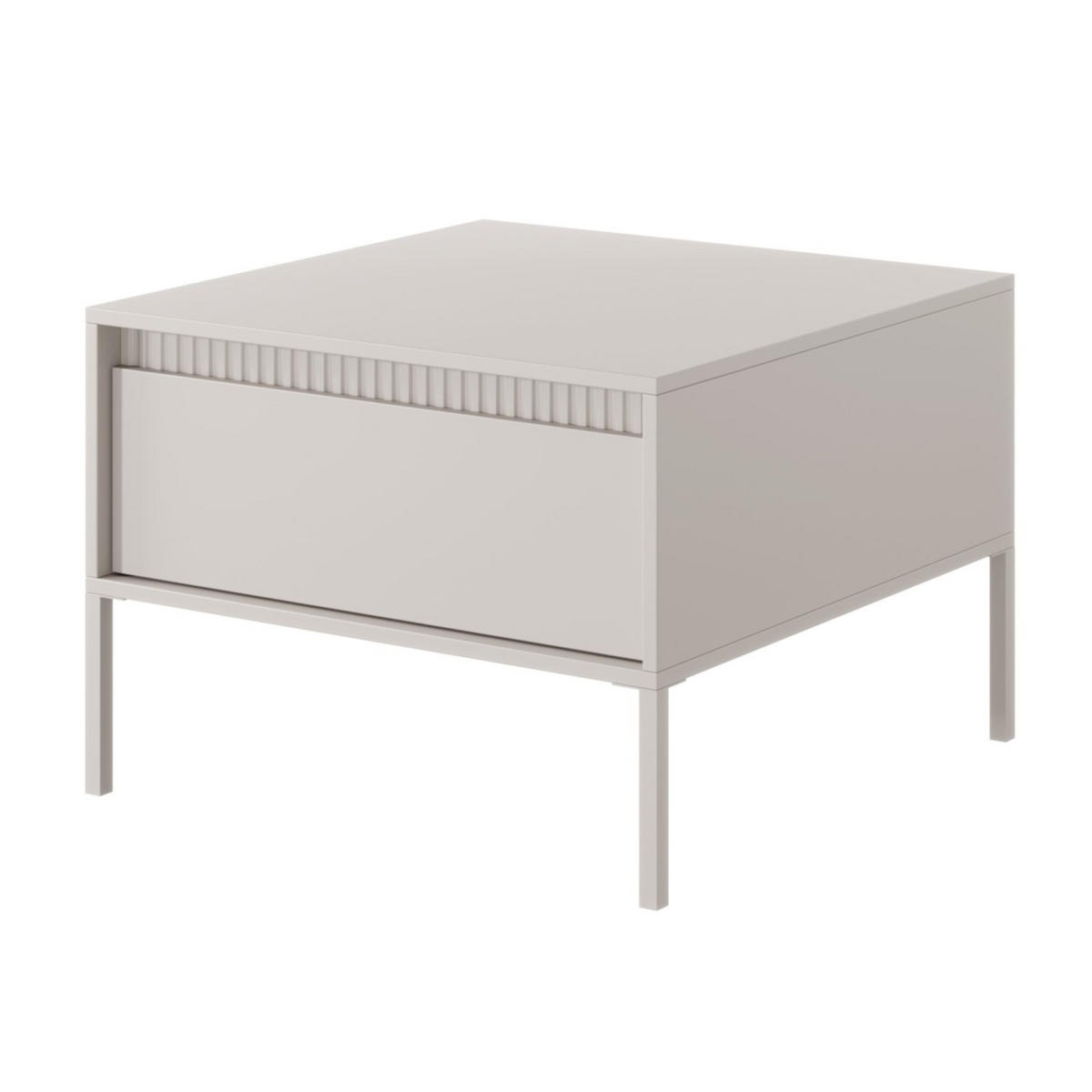 COUCHTISCH Falsetto in Beige mit Schublade 68x68 cm - Beige, Holzwerkstoff/Metall (68/68/48.4cm) - Selsey