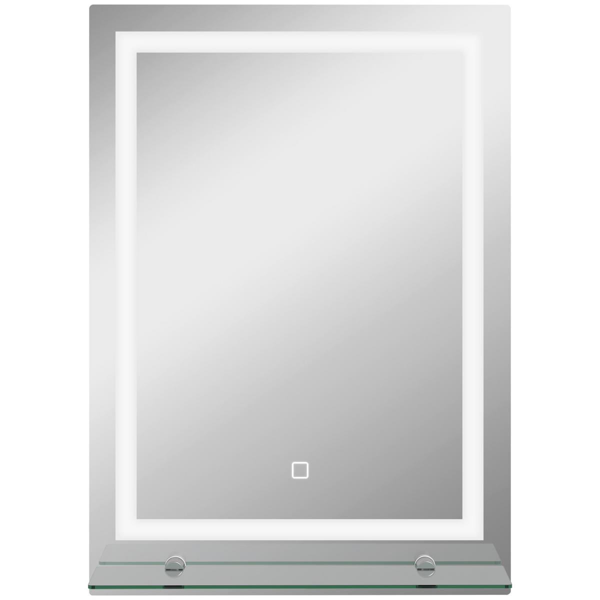 BADSPIEGEL Aluminium Hartglas Silber - Silberfarben, Metall (2.7/70/50cm) - Kleankin