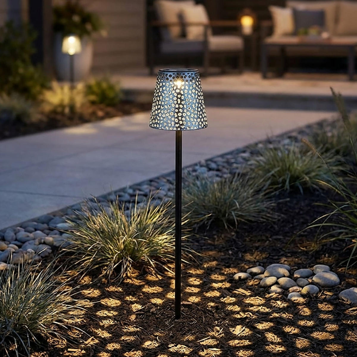 LED SOLAR WEGELEUCHTE Metall Silber - Silberfarben, Metall (12/12/70cm) - Globo Lighting