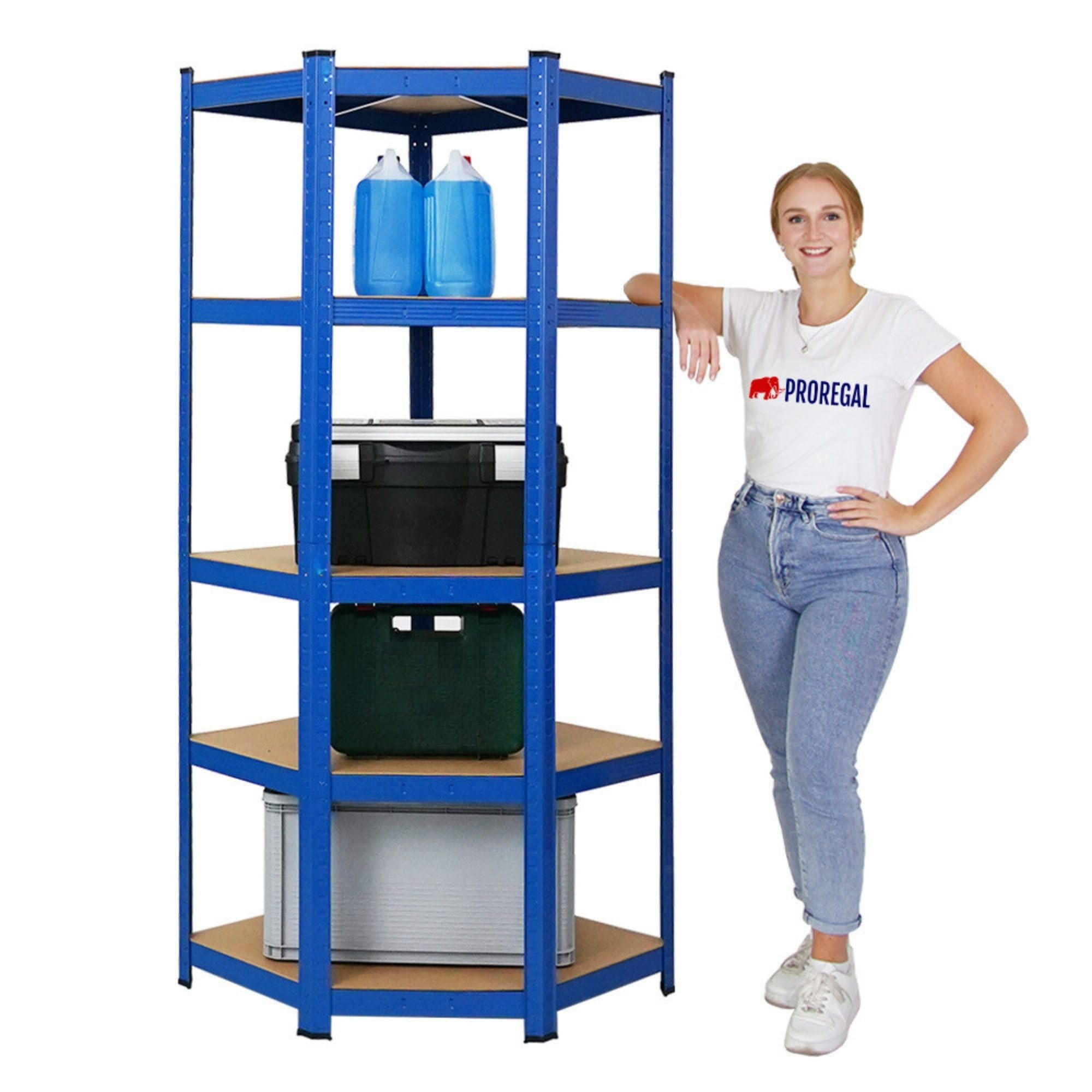 ECKREGAL Ragnar 180x70x40 cm Fachlast 175 kg Blau - Blau, Metall (70/180/40cm) - PROREGAL