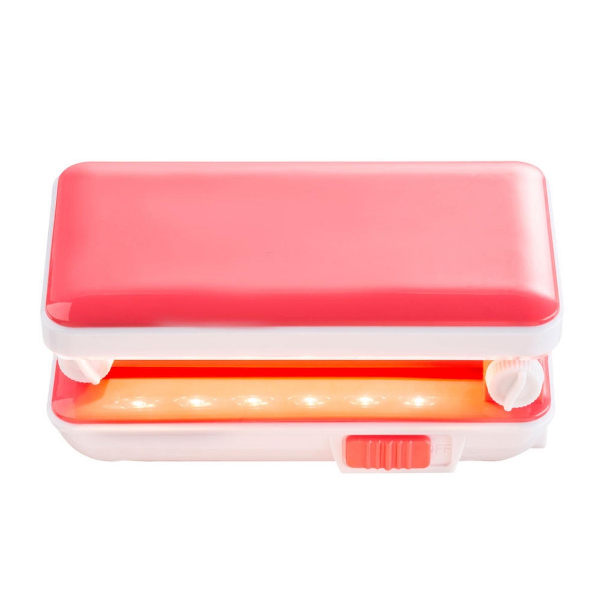 LED TISCHLEUCHTE CLAP Rot Weiß - Rot, Kunststoff (35/7.5/37cm) - Globo Lighting