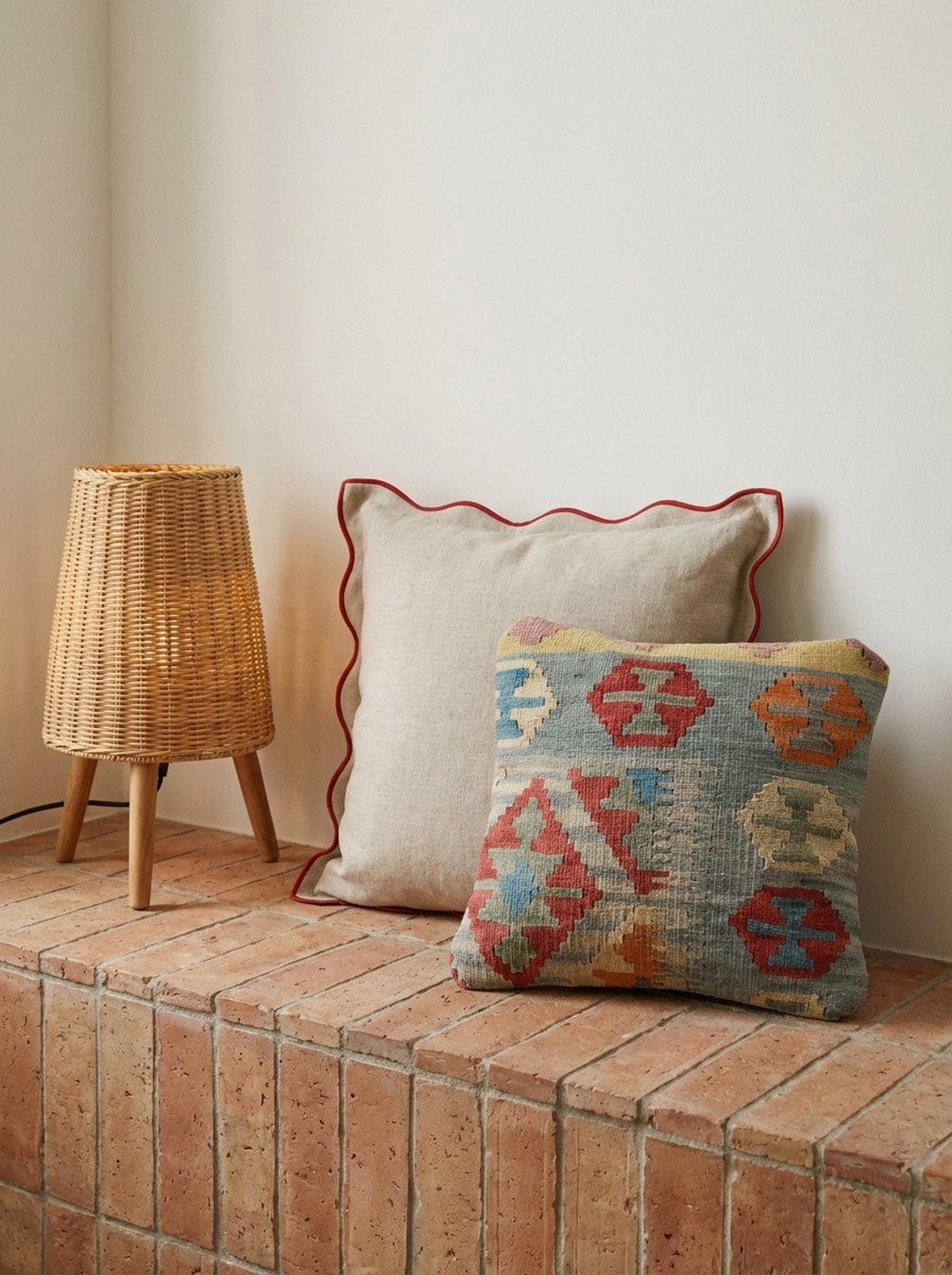 KISSEN Kelim Blau 40/40 cm Schurwolle - Blau, Textil (40/40cm) - Looma