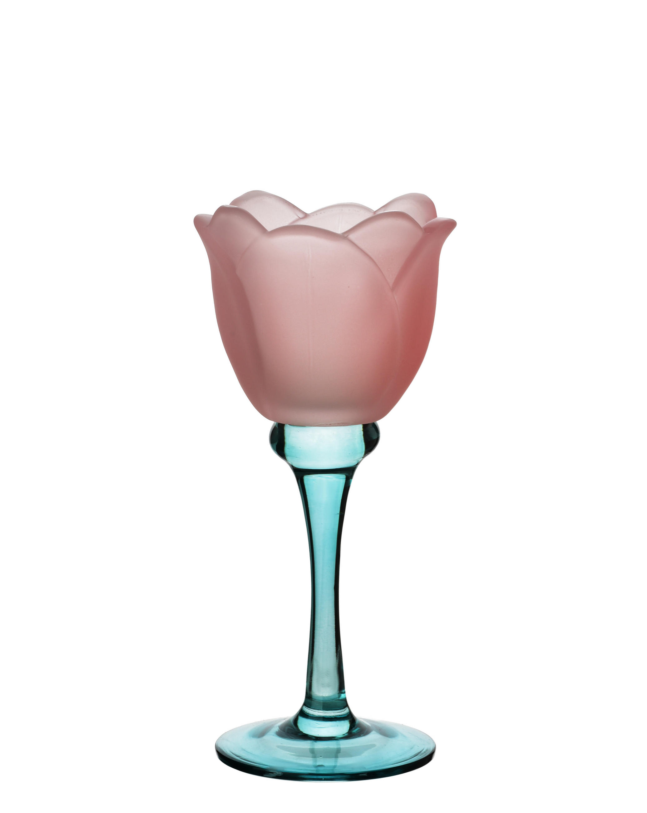 KERZENHALTER Julietta blau 8/8/19 cm Glas - Blau, Glas (8/19/8cm) - Mondex