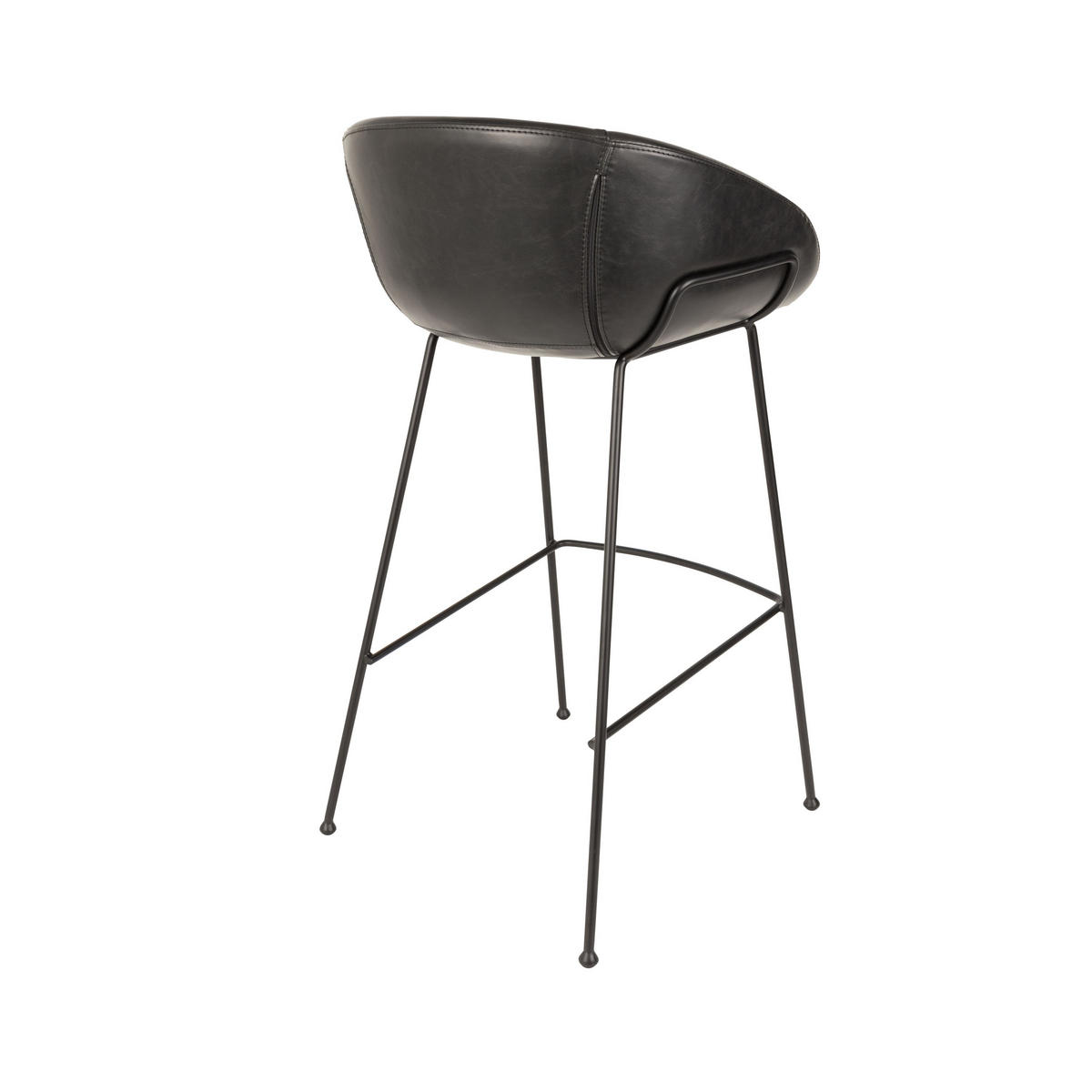 BARHOCKER Feston Rückenlehne 76 cm Schwarz - 2 er Set - Schwarz, Kunststoff (54.5/98.5/53cm) - Zuiver