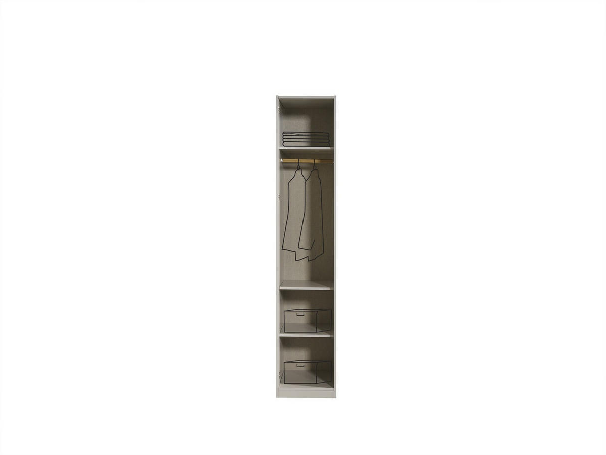 KLEIDERSCHRANK Gold Line 1 trg., Anschlag rechts - Grau, Holzwerkstoff (44/220/60cm)