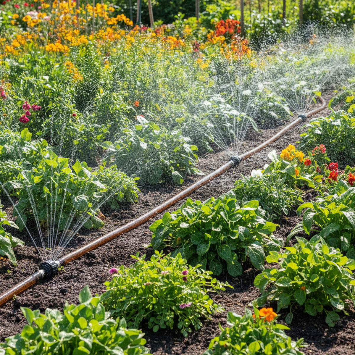 BEWÄSSERUNGSSCHLAUCH - Braun, Kunststoff (3.5cm) - Relaxdays