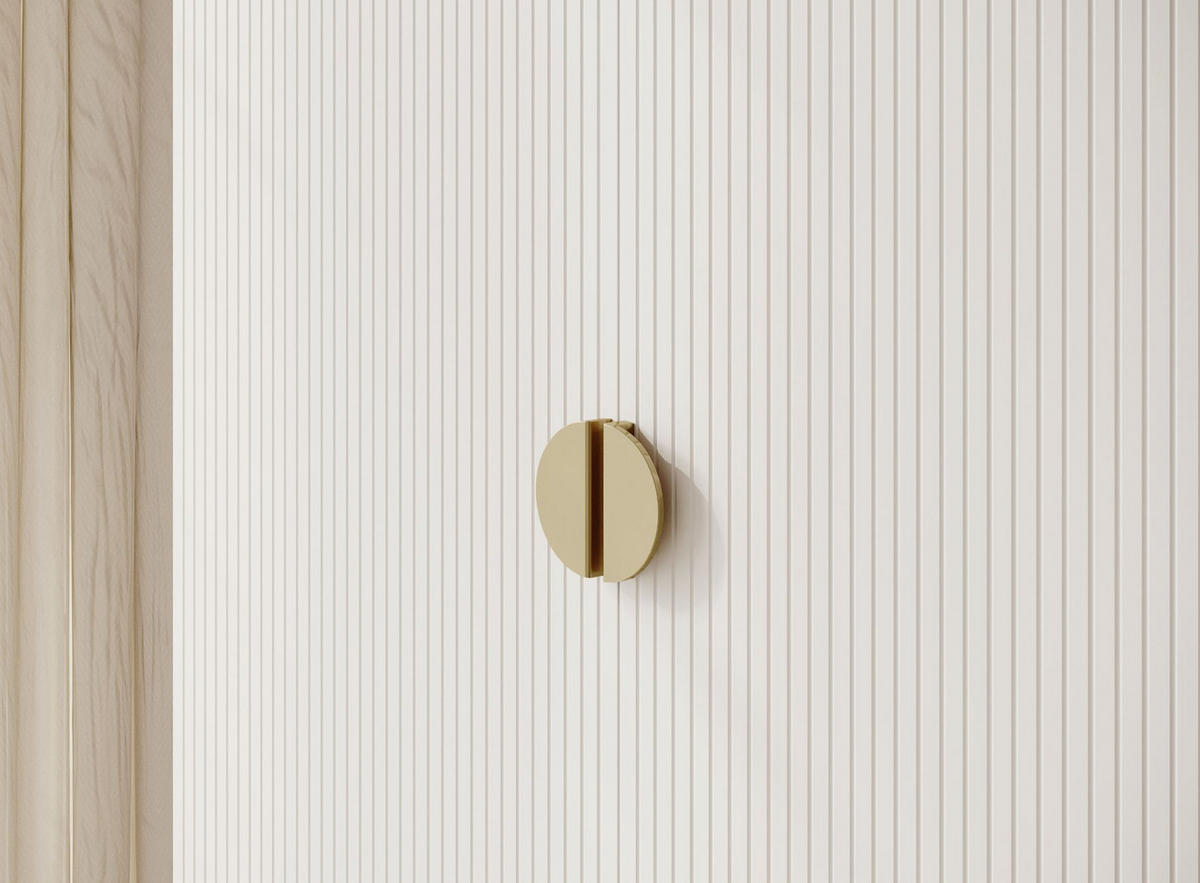 KLEIDERSCHRANK Moonir Weiß 100 cm - Goldfarben/Weiß, Holzwerkstoff/Metall (100/200.5/57cm) - Selsey