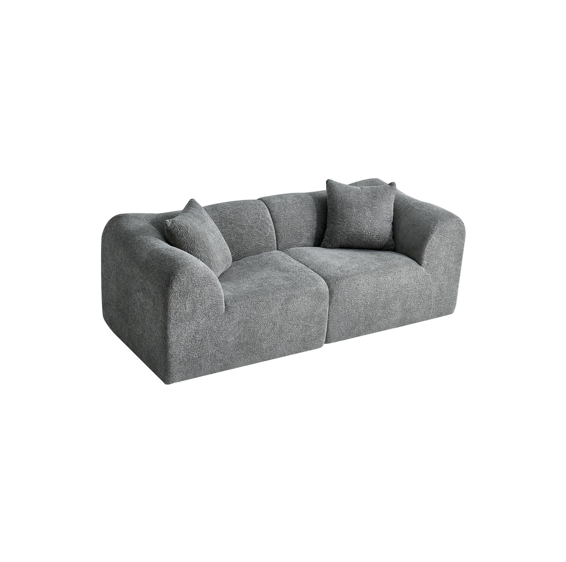 SOFA 2-Sitzer kompakt 193 x 87 x 67 cm Samt Grau - Grau, Holzwerkstoff (194.1/67/87cm) - Meubliv