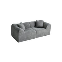 SOFA 2-Sitzer kompakt 193 x 87 x 67 cm Samt Grau - Grau, Holzwerkstoff (194.1/67/87cm) - Meubliv