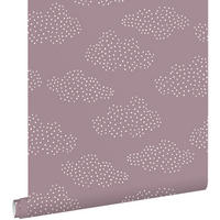 TAPETE kleine Wolken 50 x 900 cm - Lila, Papier (50/0.1cm) - ESTAhome