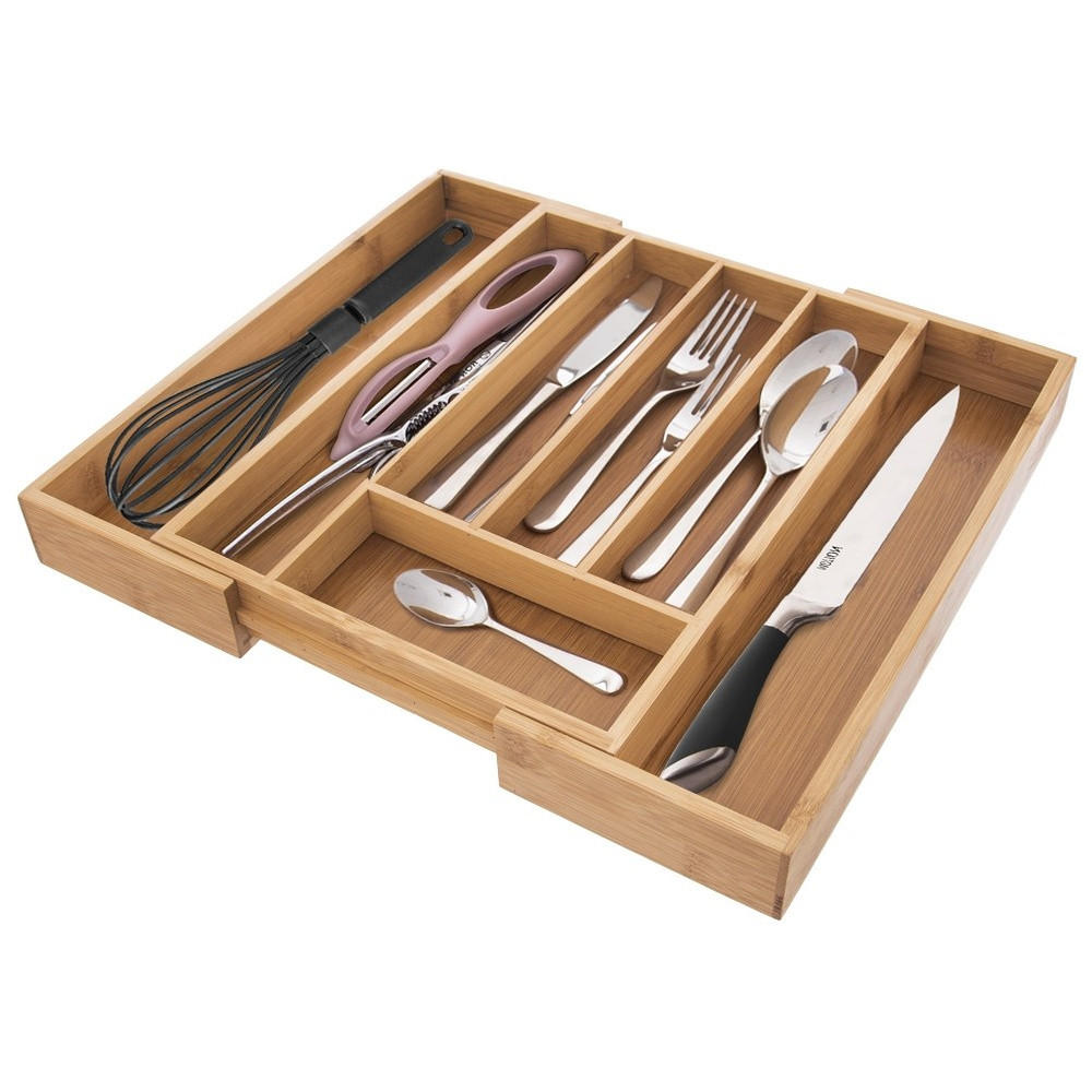 BESTECKSCHUBLADENEINSATZ ausziehbar aus Bambus 35,5 x 26 cm - Eichefarben, Holz (35.5/4.5/26cm) - Orion 