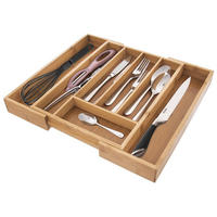BESTECKSCHUBLADENEINSATZ ausziehbar aus Bambus 35,5 x 26 cm - Eichefarben, Holz (35.5/4.5/26cm) - Orion 