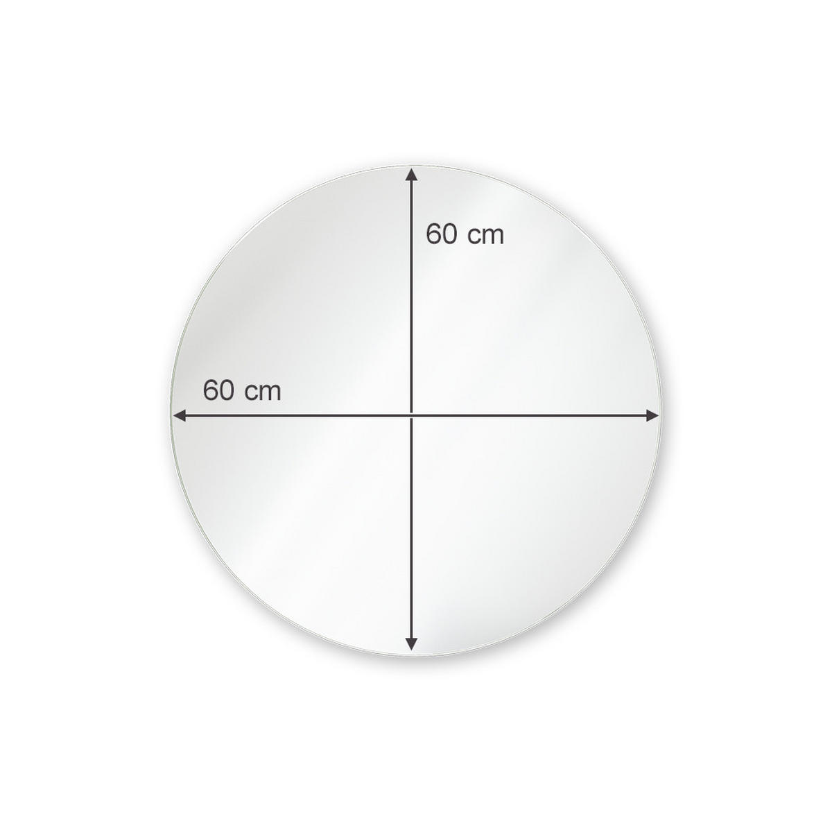 BADEZIMMERSPIEGEL Karen Weiß 60 x 60 cm Rund - Weiß, Glas (60/60/2.1cm) - Vicco