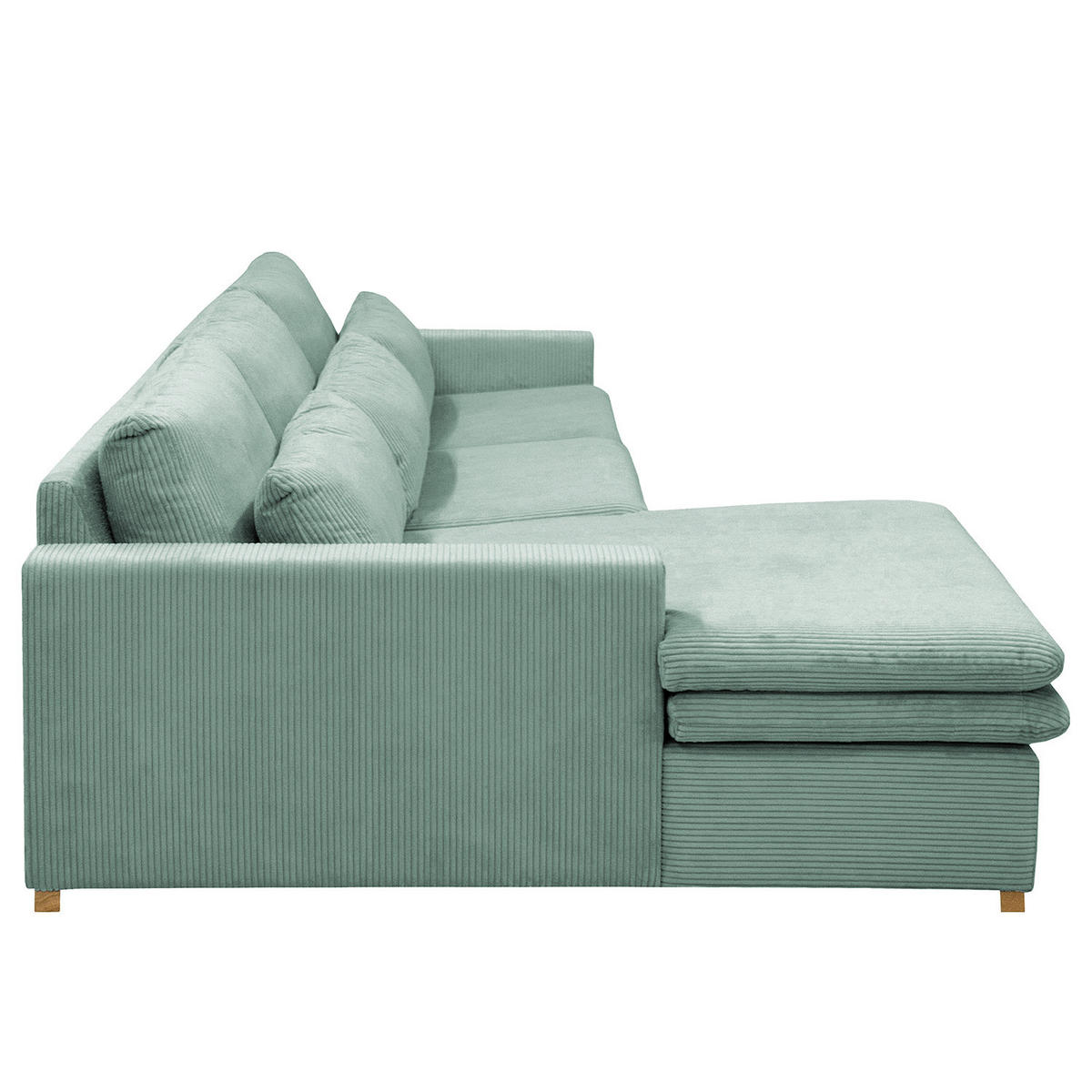 ECKSOFA mit Longchair - Blau, Textil (299/164cm) - home24