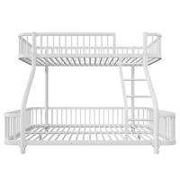 ETAGENBETT Eisen 90/200 cm + 140/200 cm Weiß - Weiß, Metall - Raumix