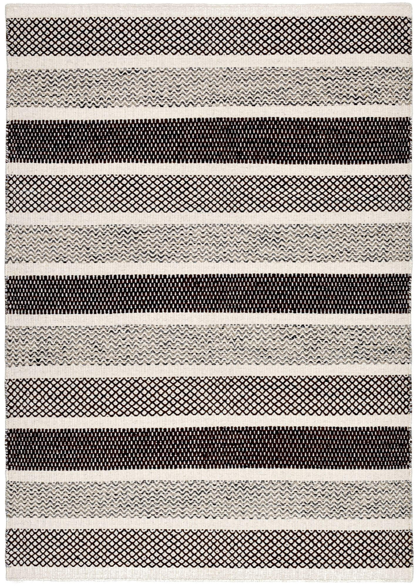 HANDWEBTEPPICH 2-Seitiger Skandi, modern 110x170 cm - Grau, Textil (110/170cm) - Rug and Roll