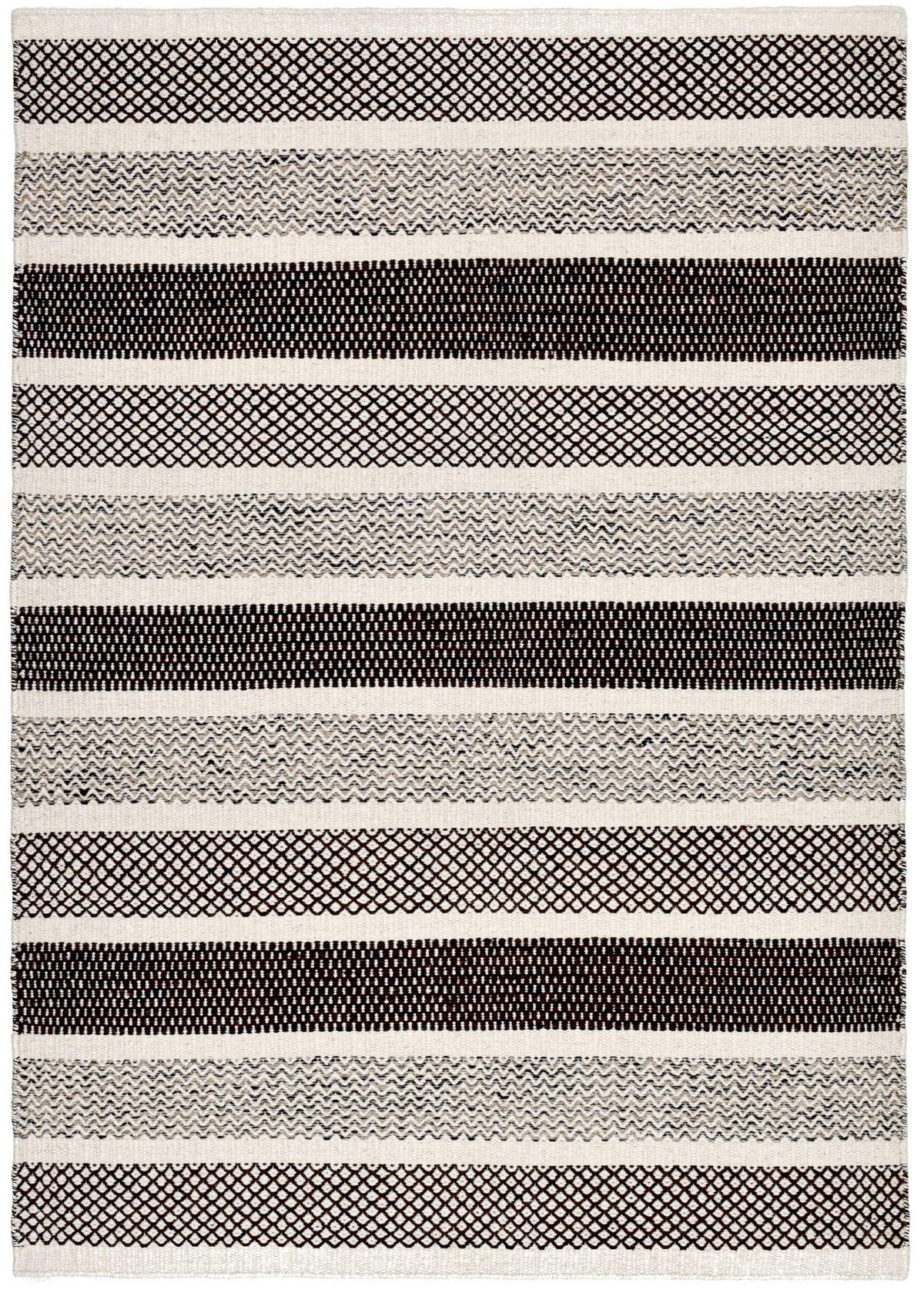 HANDWEBTEPPICH 2-Seitiger Skandi, modern 65x130 cm - Grau, Textil (65/130cm) - Rug and Roll