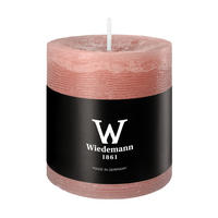 STUMPENKERZE Rustik Marble Style Rosenholz 80 x Ø 68 mm, 1 Stück - Rosa, Paraffin (7/8cm) - Wiedemann Kerzen