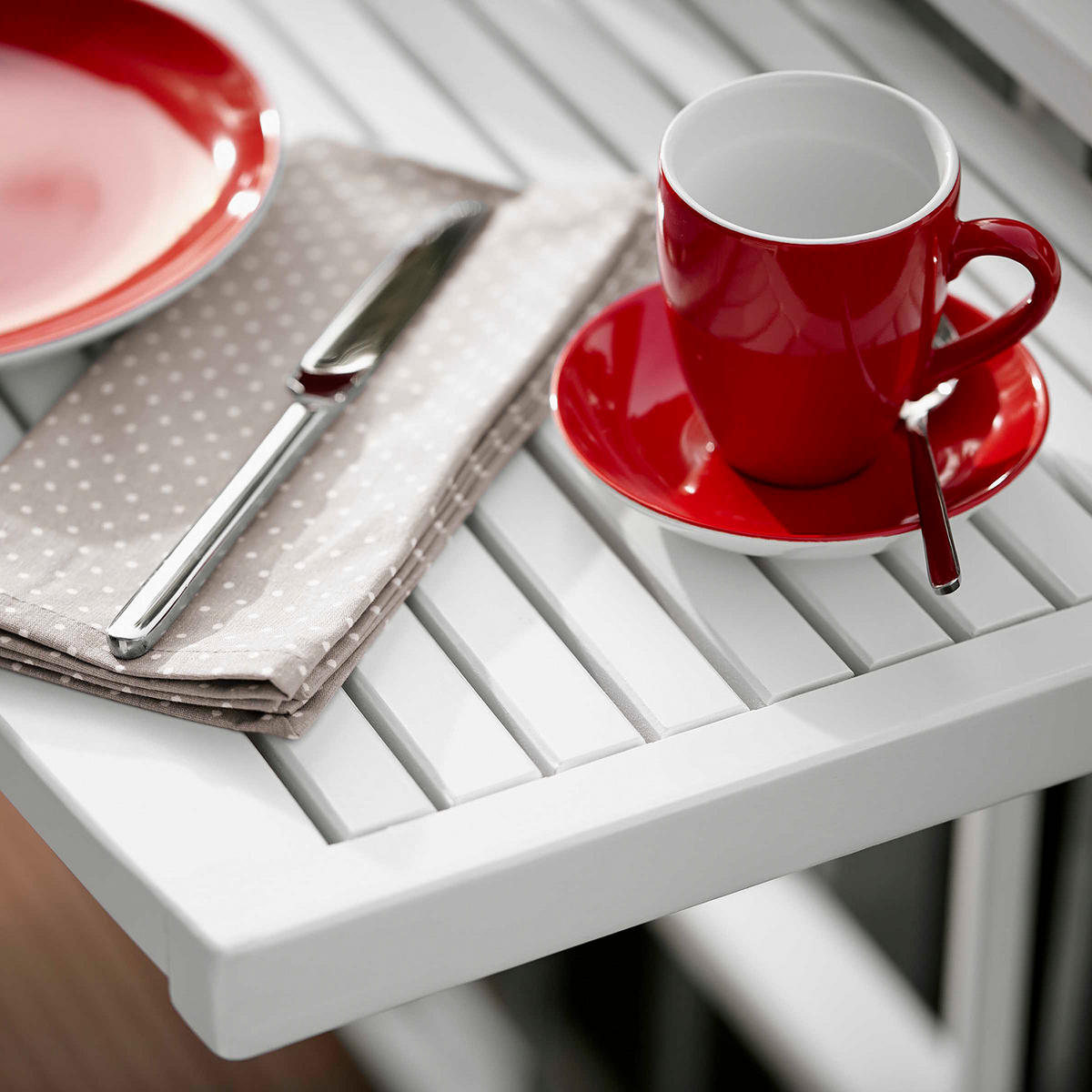 GARTENTISCH Lodge - Weiß, Holz (40/57/64cm) - BUTLERS