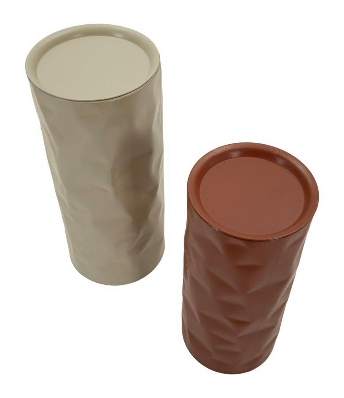 BEISTELLTISCHE IM 2ER-SET Norimberga, rot und weiß, Metall, Höhen 70 und 60 cm - Rot/Weiß, Metall (30/30/70cm) - Mauro Ferretti