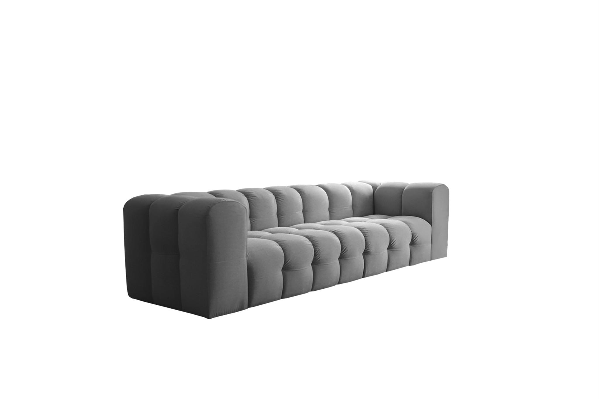 SOFA 4-sitzer Solvie In Tiffani - Grau, Holzwerkstoff/Textil (250/75/106cm) - Fun Möbel