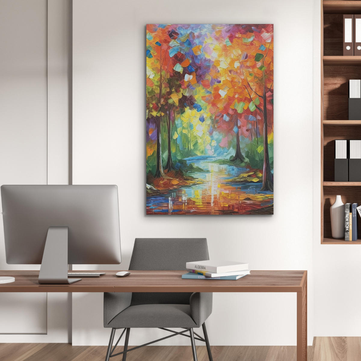 AKUSTIKBILD Landschaft - Wald - Farben - Natur Wanddeko 70x100 cm - Multicolor, Textil (70/100/0.9cm) - MuchoWow