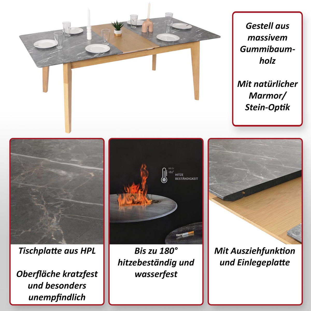 ESSZIMMERTISCH rechteck Grau - Braun/Grau, Holz (90/200/77cm) - MCW