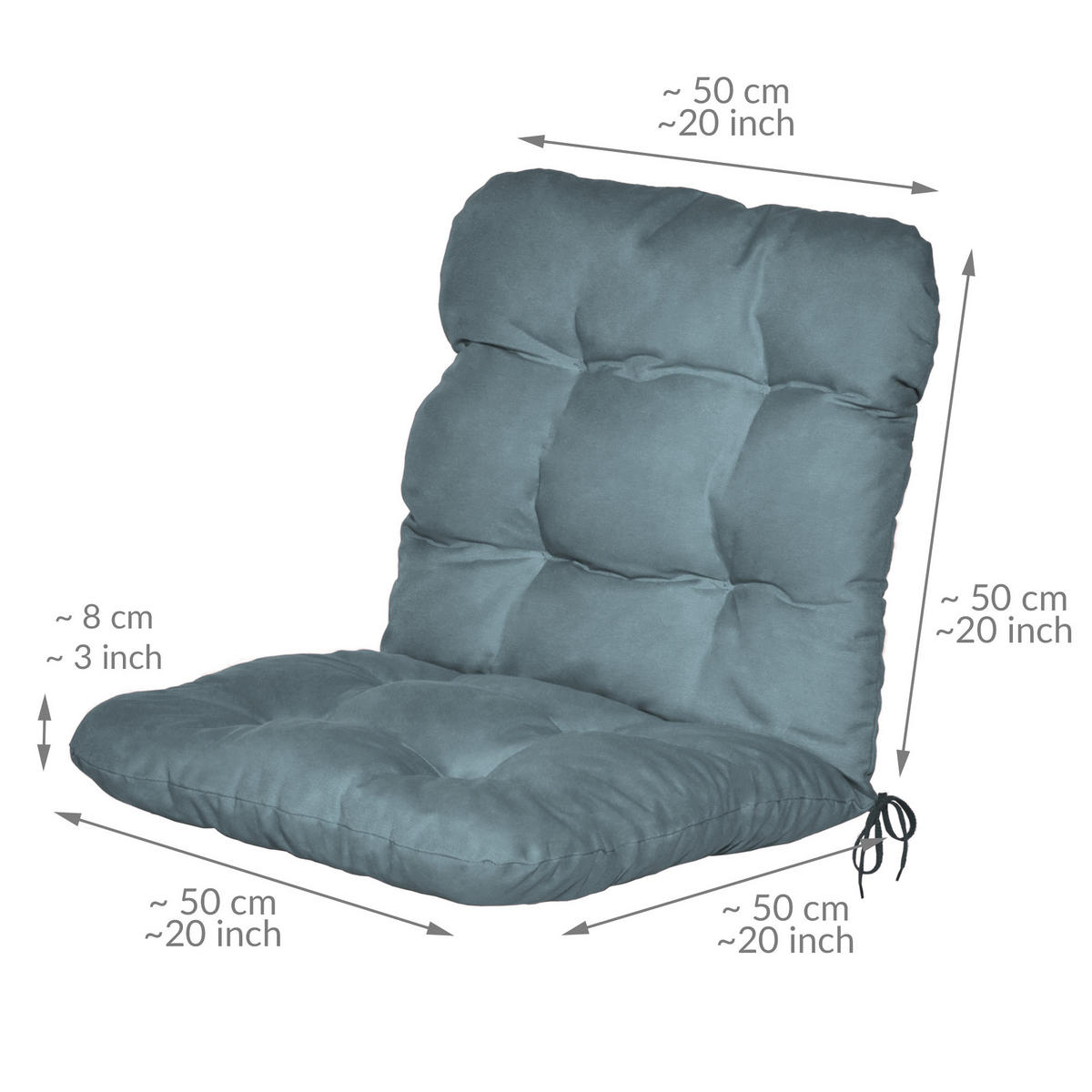 NIEDERLEHNER Flair NL 100x50x8cm Taubenblau (2tlg) - Blaugrau, Textil (50/100cm) - Beautissu 