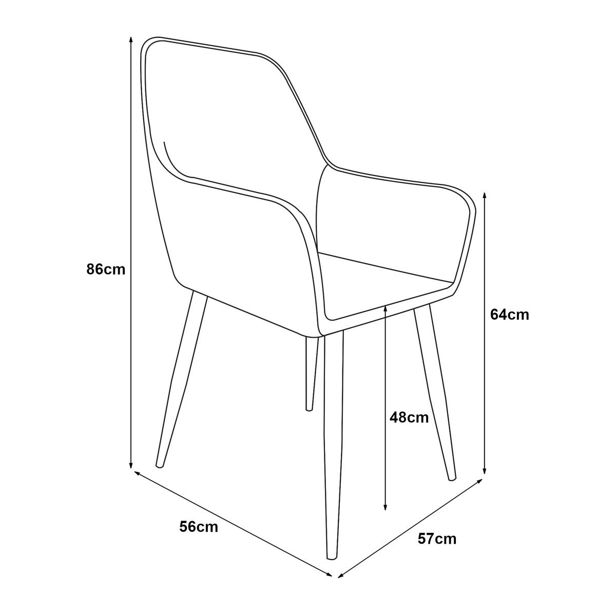ESSZIMMERSTUHL Hollola im 2er-Set - Schwarz, Metall (57/86/56cm) - [en.casa]