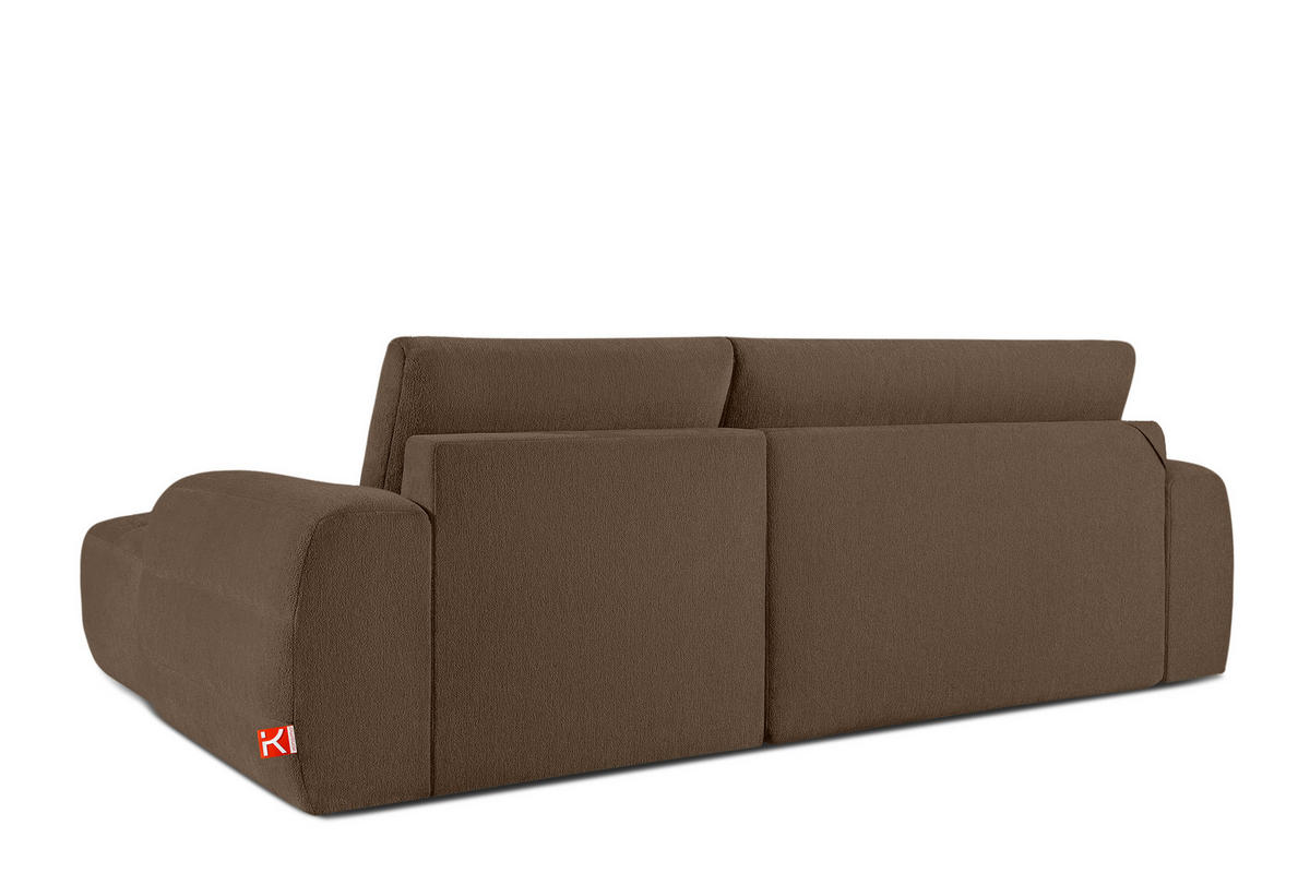 ECKSOFA RECHTS BLUME, Braun - Braun, Holz/Holzwerkstoff (271/164cm) - KONSIMO®