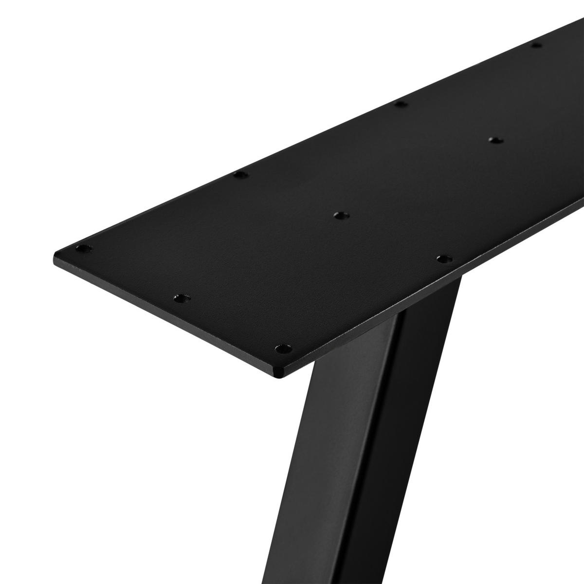 TISCHGESTELL-SET 2-TLG. Eschau - Schwarz, Metall (70/72/12cm) - [en.casa]
