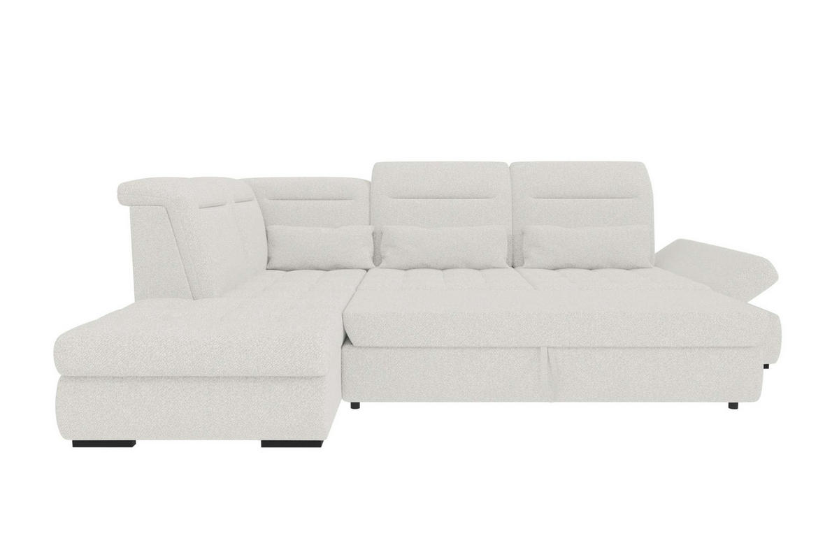 ECKSOFA Toscana Strukturstoff inkl. Schlaffunktion - Creme, Textil (227/279cm) - 99rooms