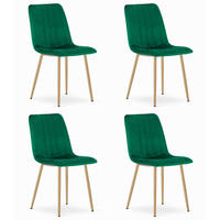 ESSZIMMERSTUHL 4-er Set JEWA dunkelgrüner Sitz, Beine in Holzfarbe - Dunkelgrün/Eichefarben, Textil (43/90/51cm) - Valora