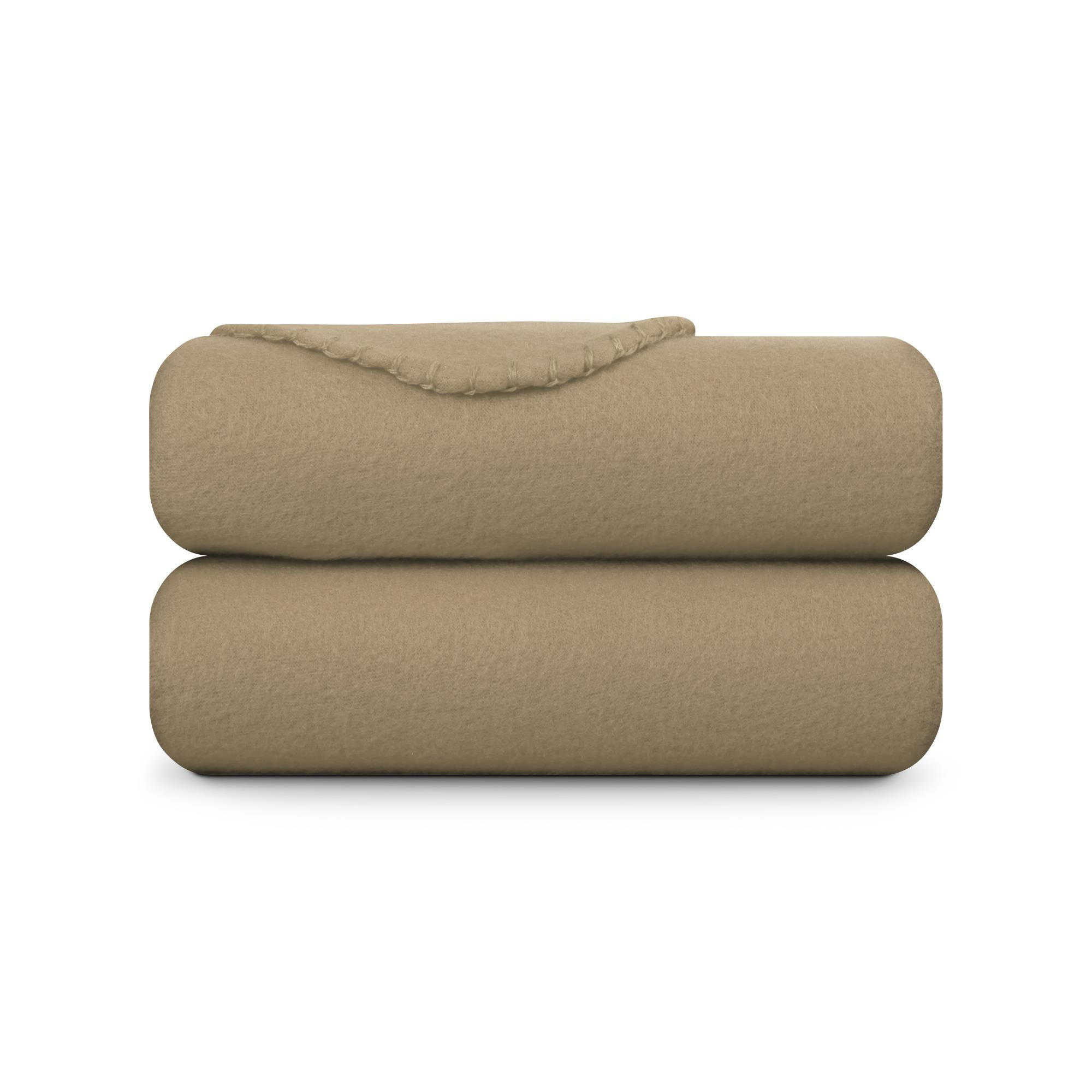 FLEECEDECKE 130x170 cm ( Taupe ) Wohndecke, Kuscheldecke - Öko Tex - warme Coral Fleece Decke, kuschelig und atmungsaktiv mit Kettelrand - Autodecke - Taupe, Textil (130/170cm) - Bestlivings