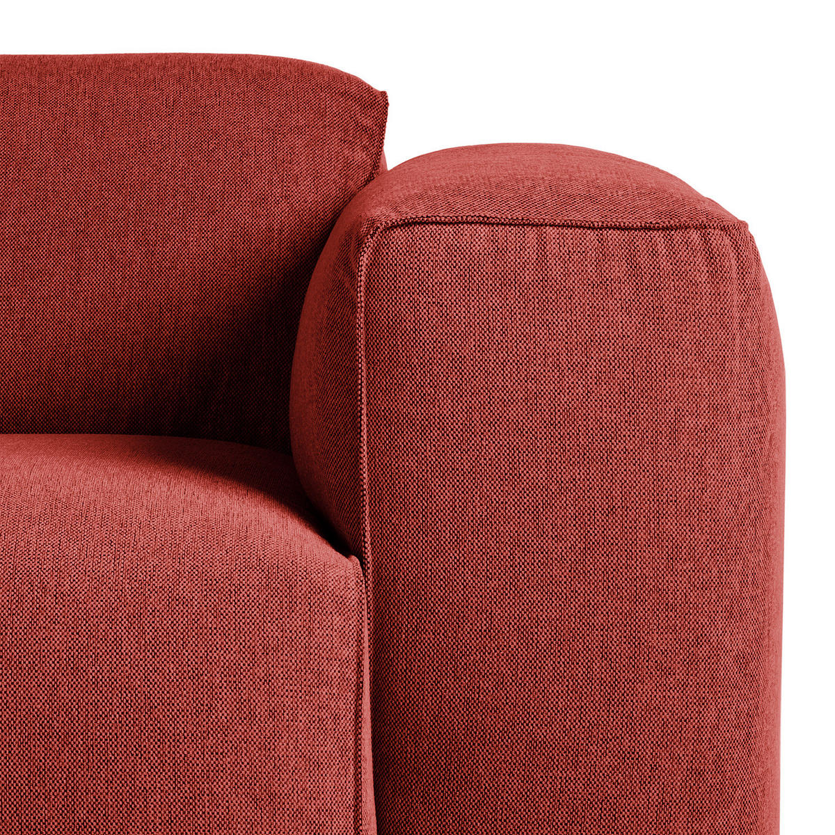 ECKSOFA mit Rundecke - Rot/Schwarz, Kunststoff/Textil (325/260cm) - home24